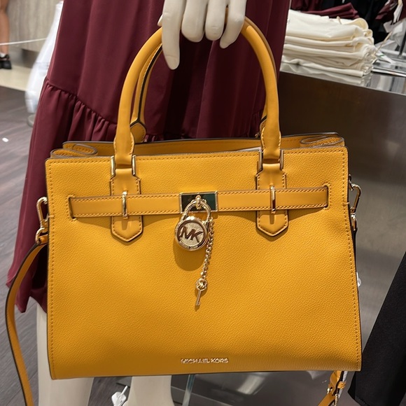 MICHAEL KORS HAMILTON MEDIUM SATCHEL 
 COLOR: GOLDEN ROD
NWT - Picture 4 of 16